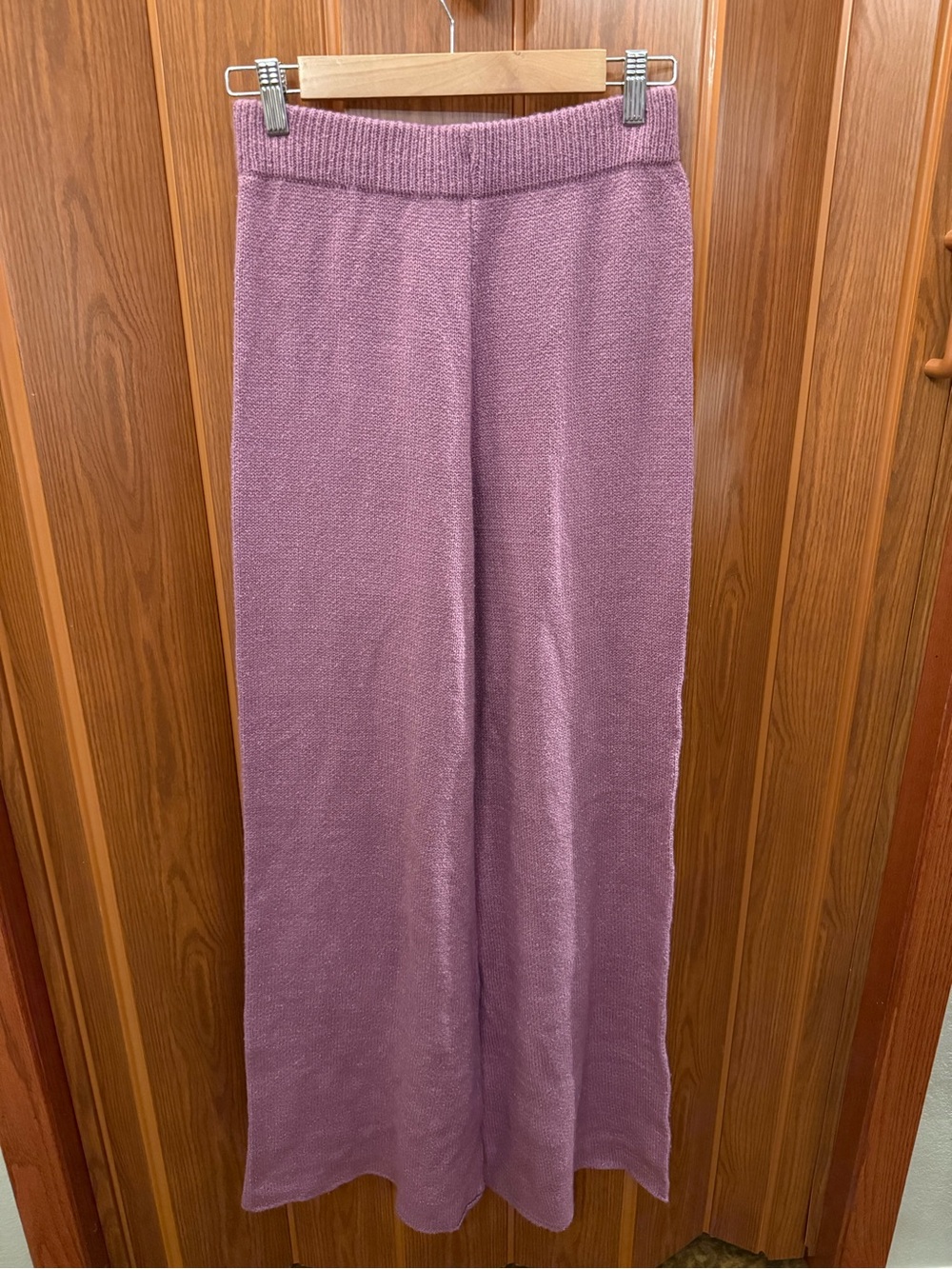 Sincerly Jules Lavender Knit Wide-Leg Sweatpants